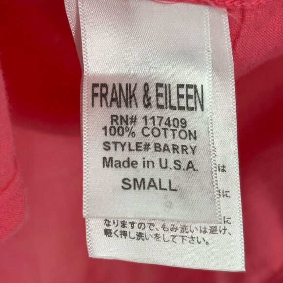 Frank & Eileen Barry Button Front Long Sleeve Blouse Pink Size Small - Picture 7 of 7
